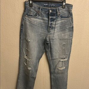 Old Navy Women High Rise Slouching Straight Distressed Jeans Size 2